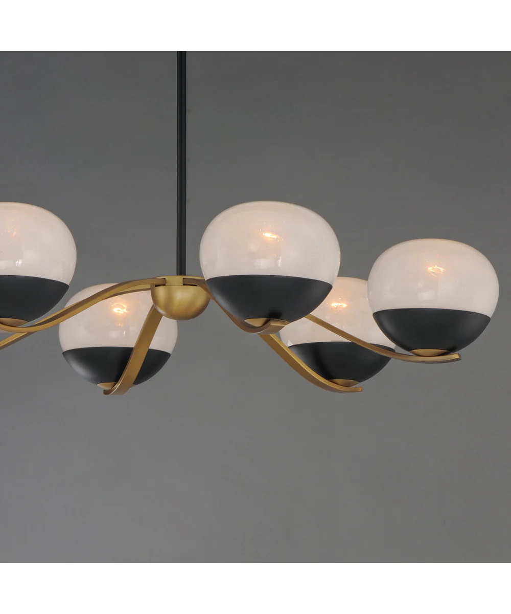 Lucerne 6-Light Chandelier Black / Natural Aged Brass - Image 4