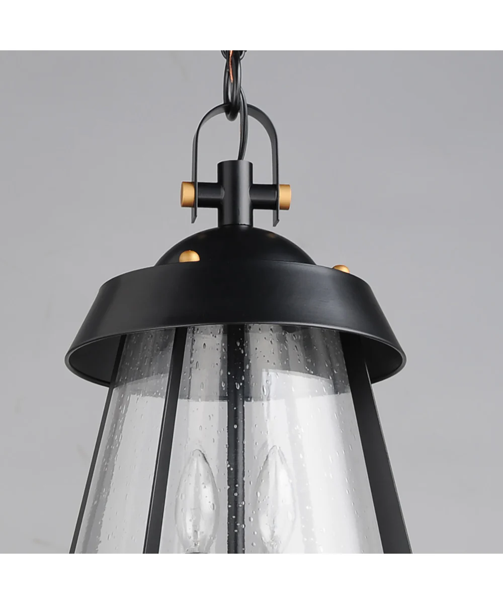 Mariner Large 2-Light Outdoor Pendant Black / Antique Brass - Image 4