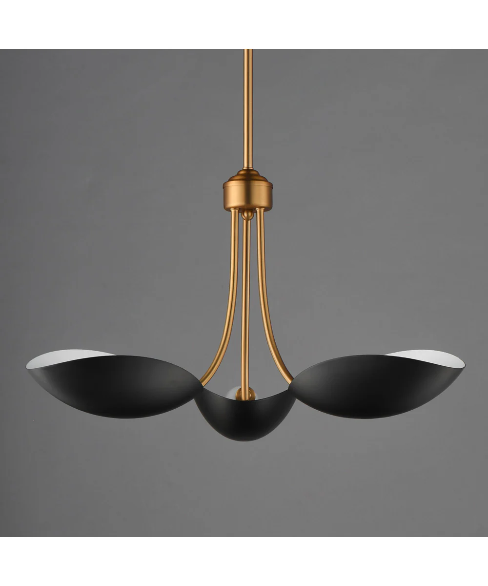 Maris 3-Light Pendant Black / Natural Aged Brass - Image 2