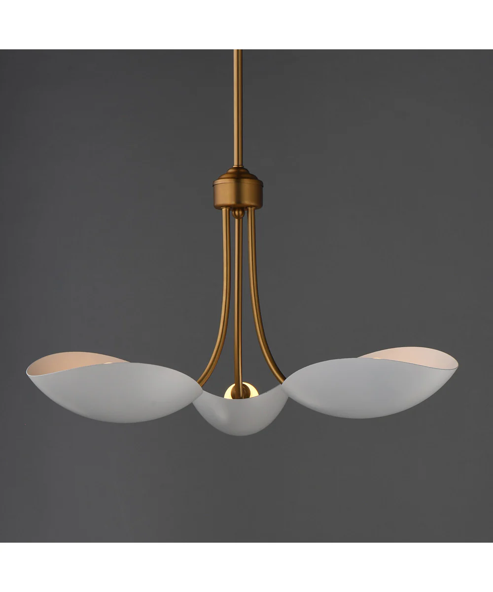 Maris 3-Light Pendant White/Natural Aged Brass - Image 3