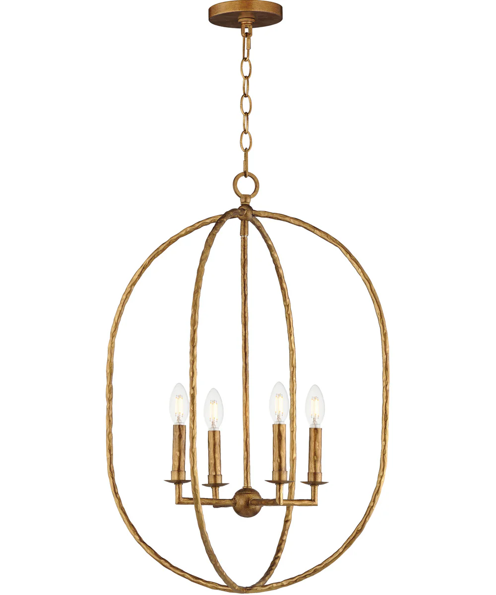 Martel 4-Light Pendant Etruscan Gold