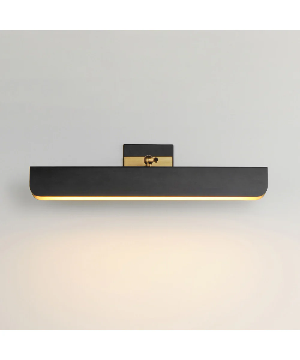 Miles 24 inch Articulating LED Wall Sconce Black / Natural Aged Brass - Image 3