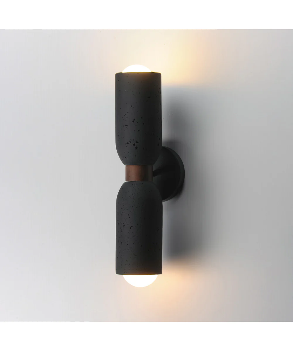 Pompeii 2-Light Wall Sconce Lava / Black - Image 5
