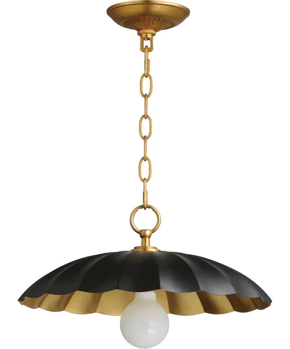 Primrose 1-Light Pendant Black / Gold Leaf