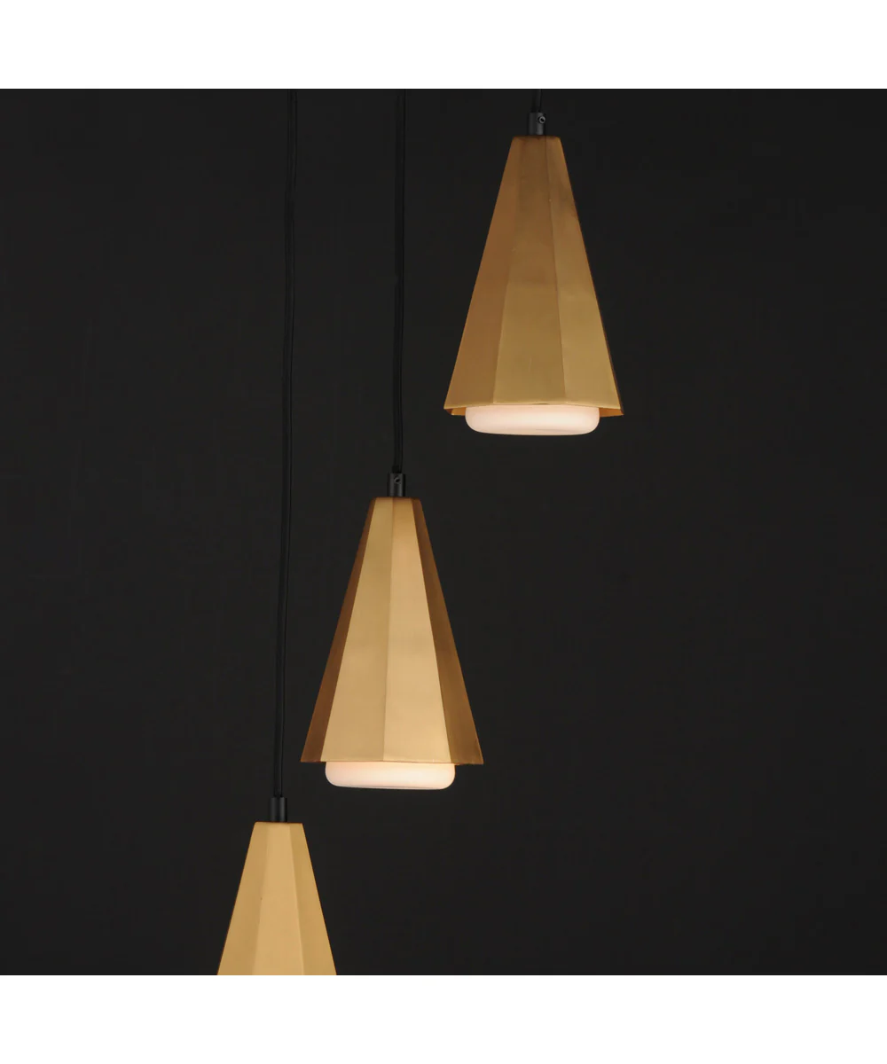 Rizzo 3-Light Pendant Black / Antique Brass - Image 4