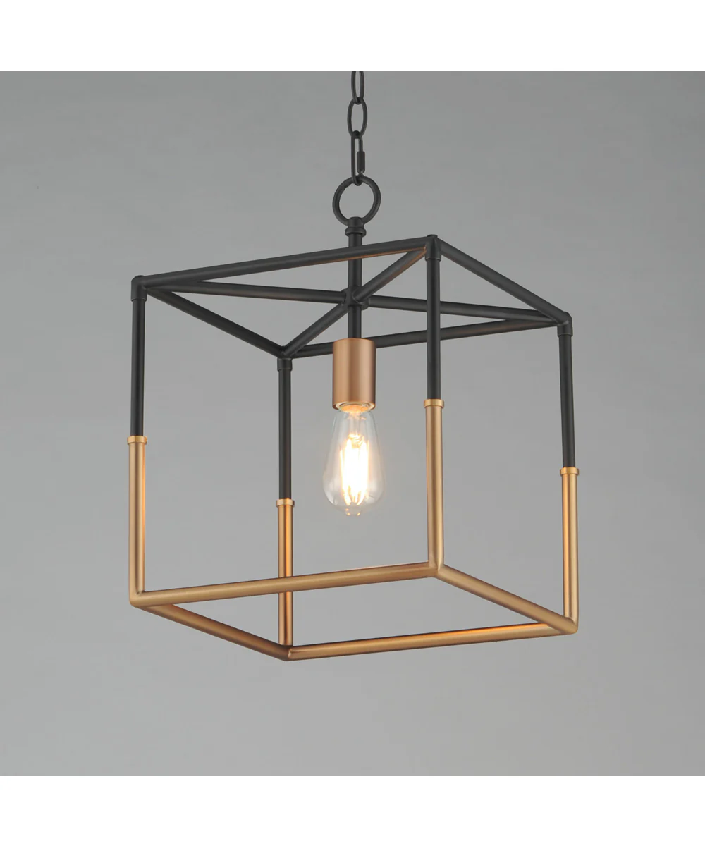Soho 1-Light Pendant Black/Weathered Brass - Image 2
