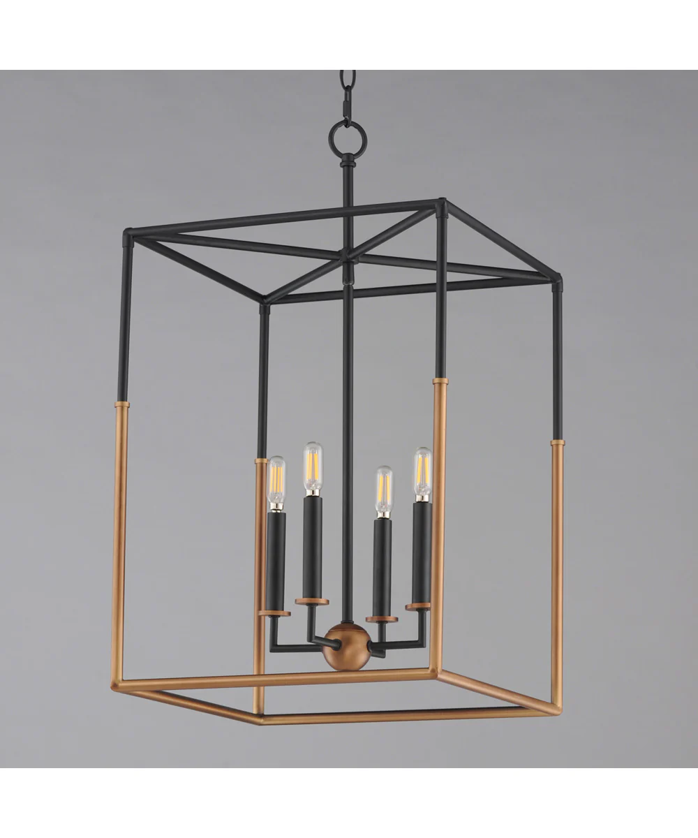 Soho 4-Light Large Pendant Black/Weathered Brass - Image 2