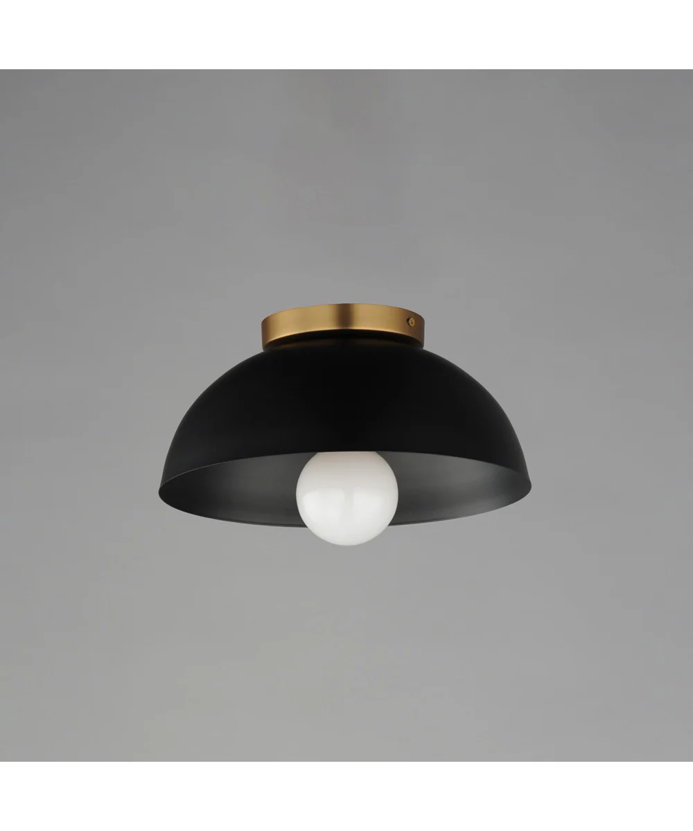 Thelonious 12 inch Flush Mount Black / Natural Aged Brass - Image 3