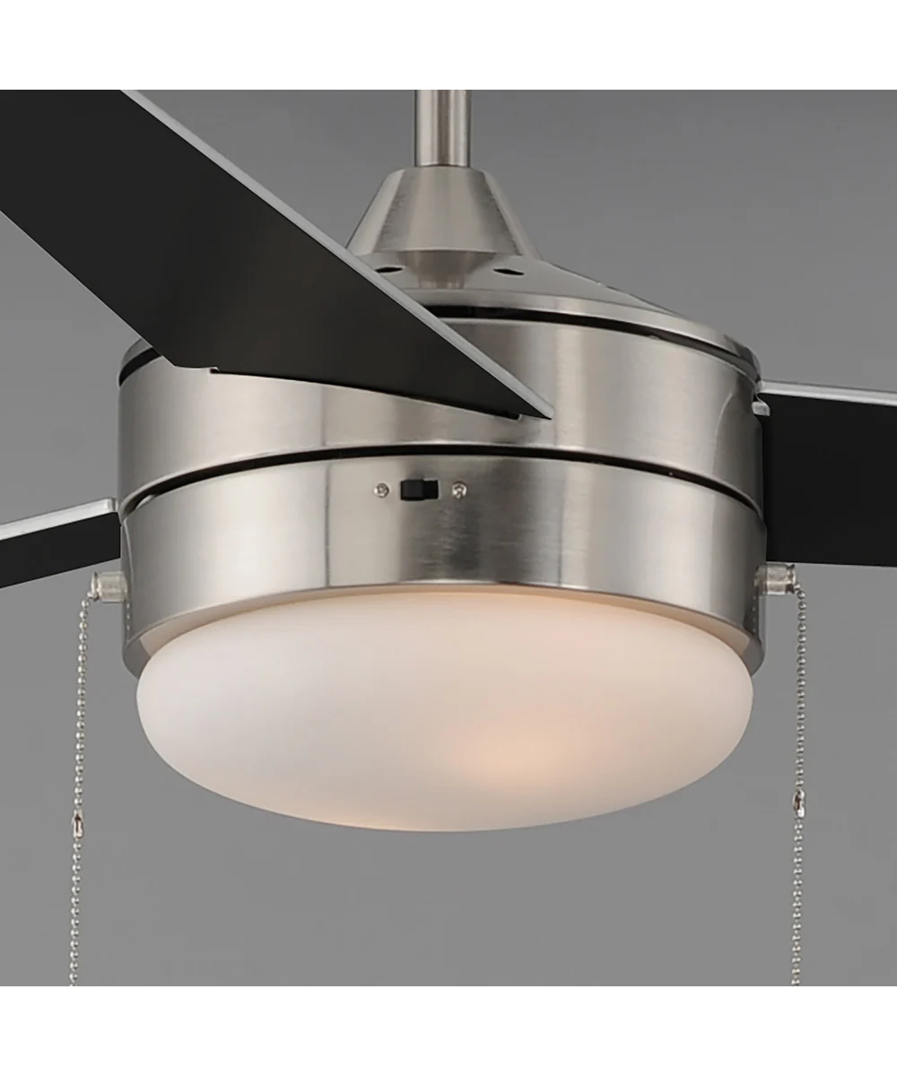 Trio 52 inch 3-Blade Fan w Pull Chain Satin Nickel / Black - Image 7