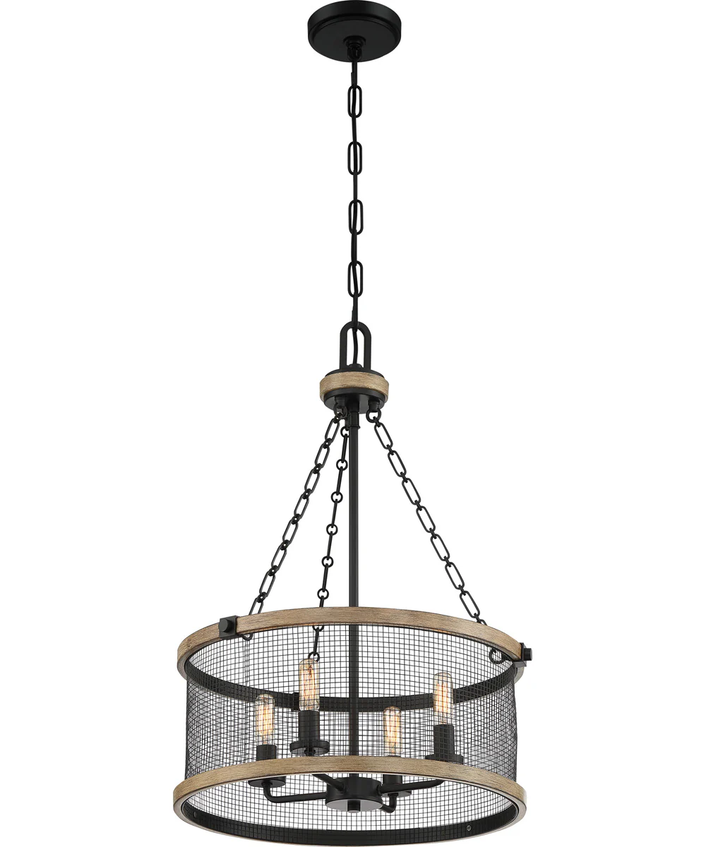 McCrady 4-light Pendant Matte Black - Image 5