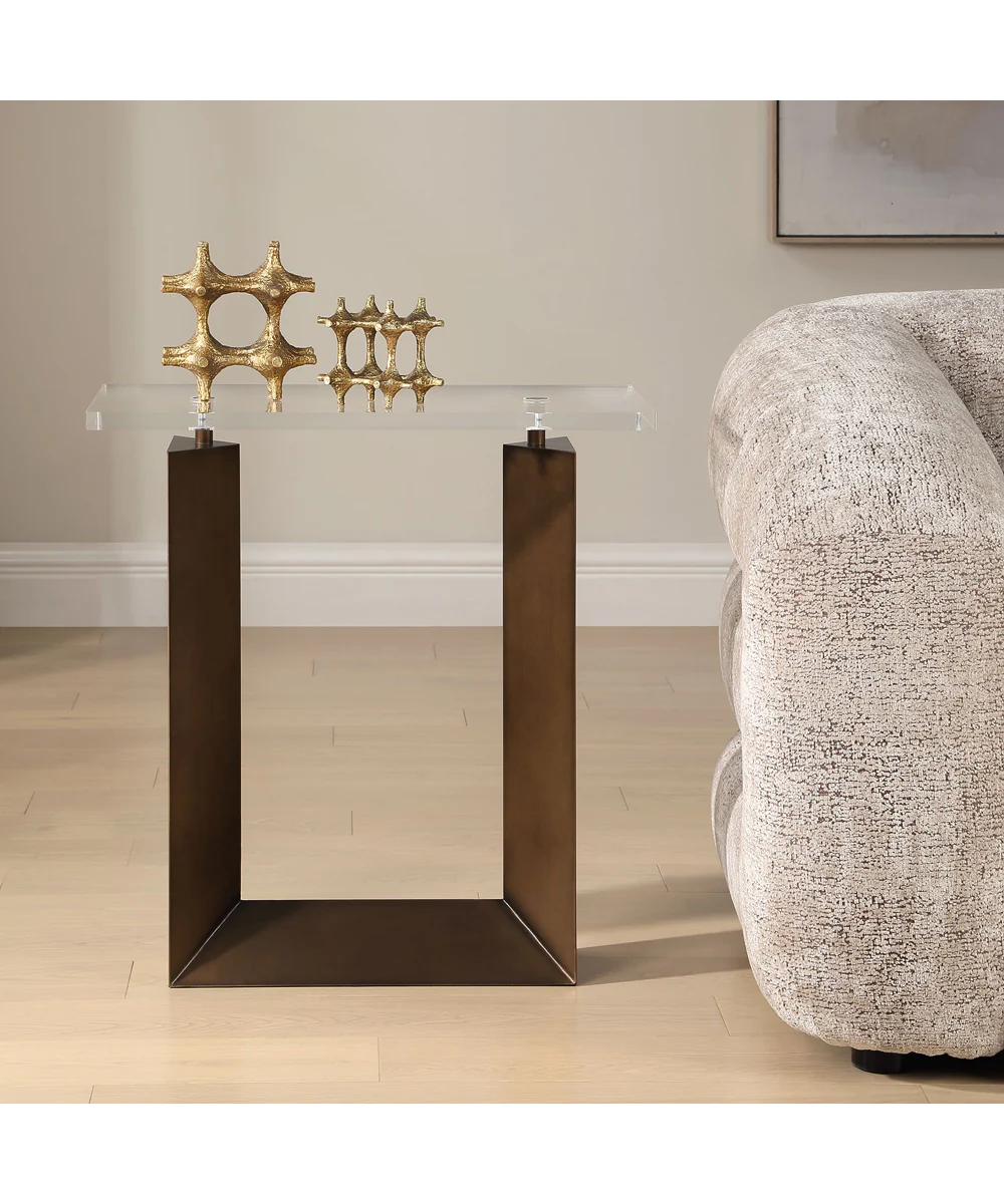 McElroy Modern Bronze Side Table - Image 2