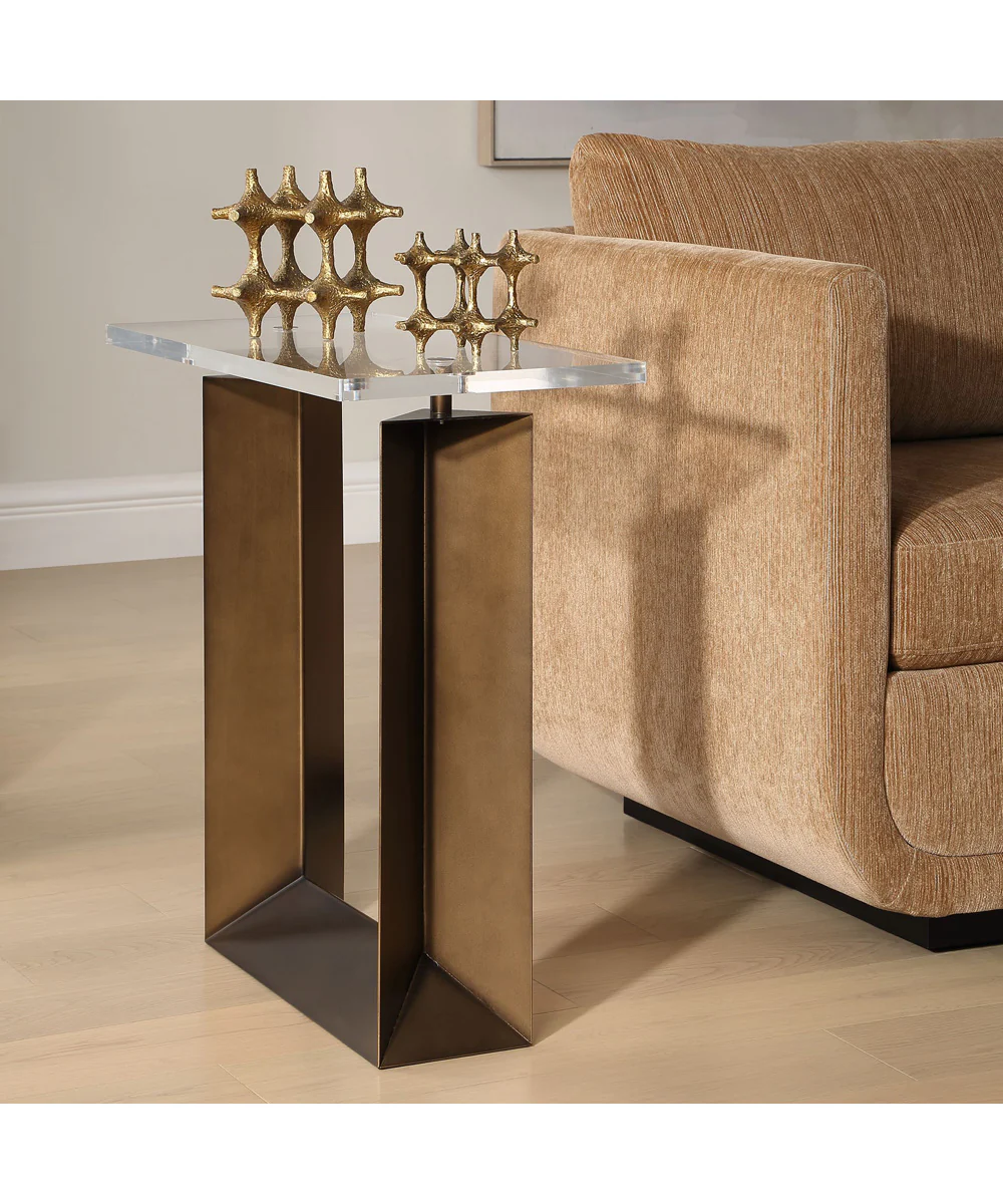 McElroy Modern Bronze Side Table - Image 3