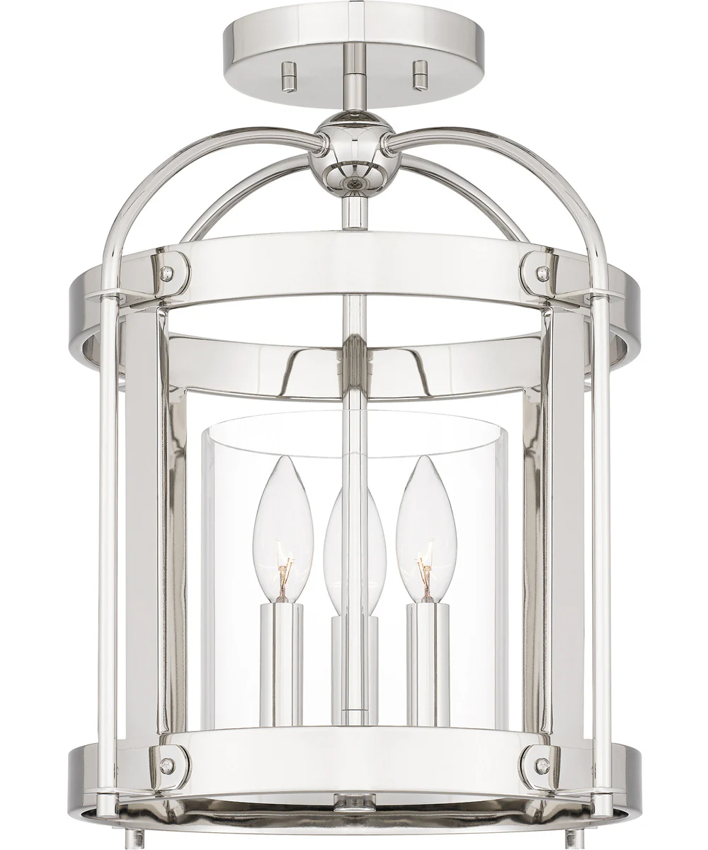 McPherson 3-light Semi Flush Mount Polished Nickel - Image 2