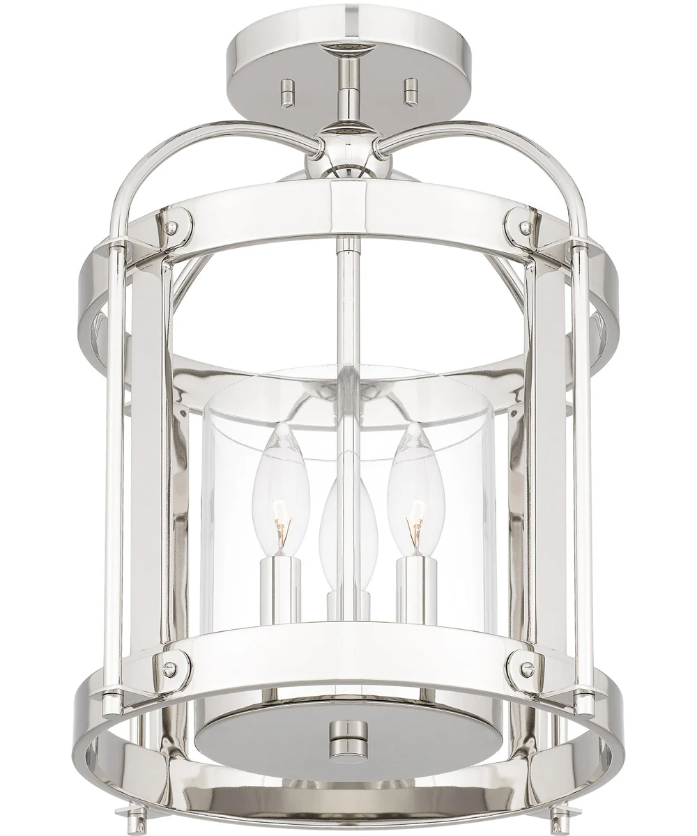 McPherson 3-light Semi Flush Mount Polished Nickel - Image 5