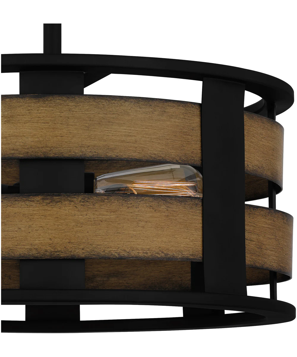 Milton 3-light Semi Flush Mount Matte Black - Image 6