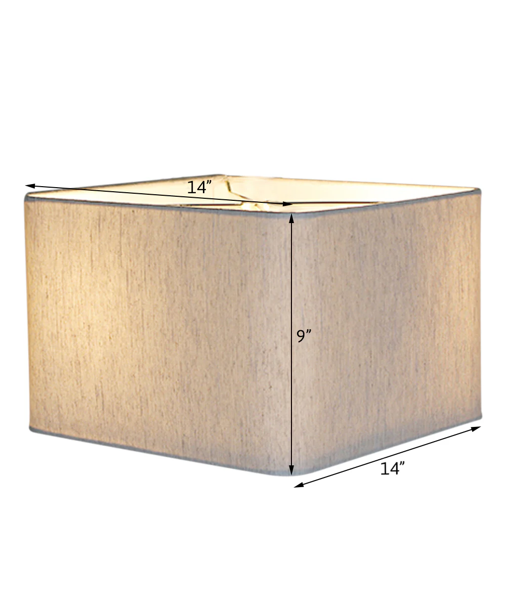 Moderne Flush Mount Conversion Kit 14"w Rounded Corner Square Oatmeal Drum Shade - Image 3