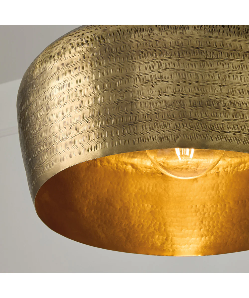 Myriah 1-Light Pendant Tibetan Hammered Brass - Image 4