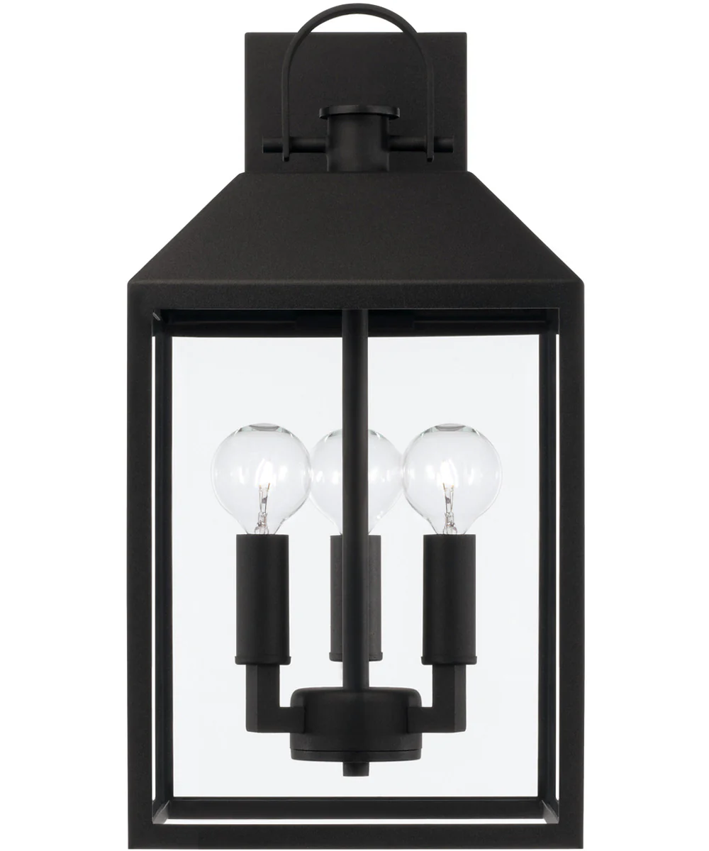 Nelson 3-Light Outdoor Wall-Lantern Black - Image 3
