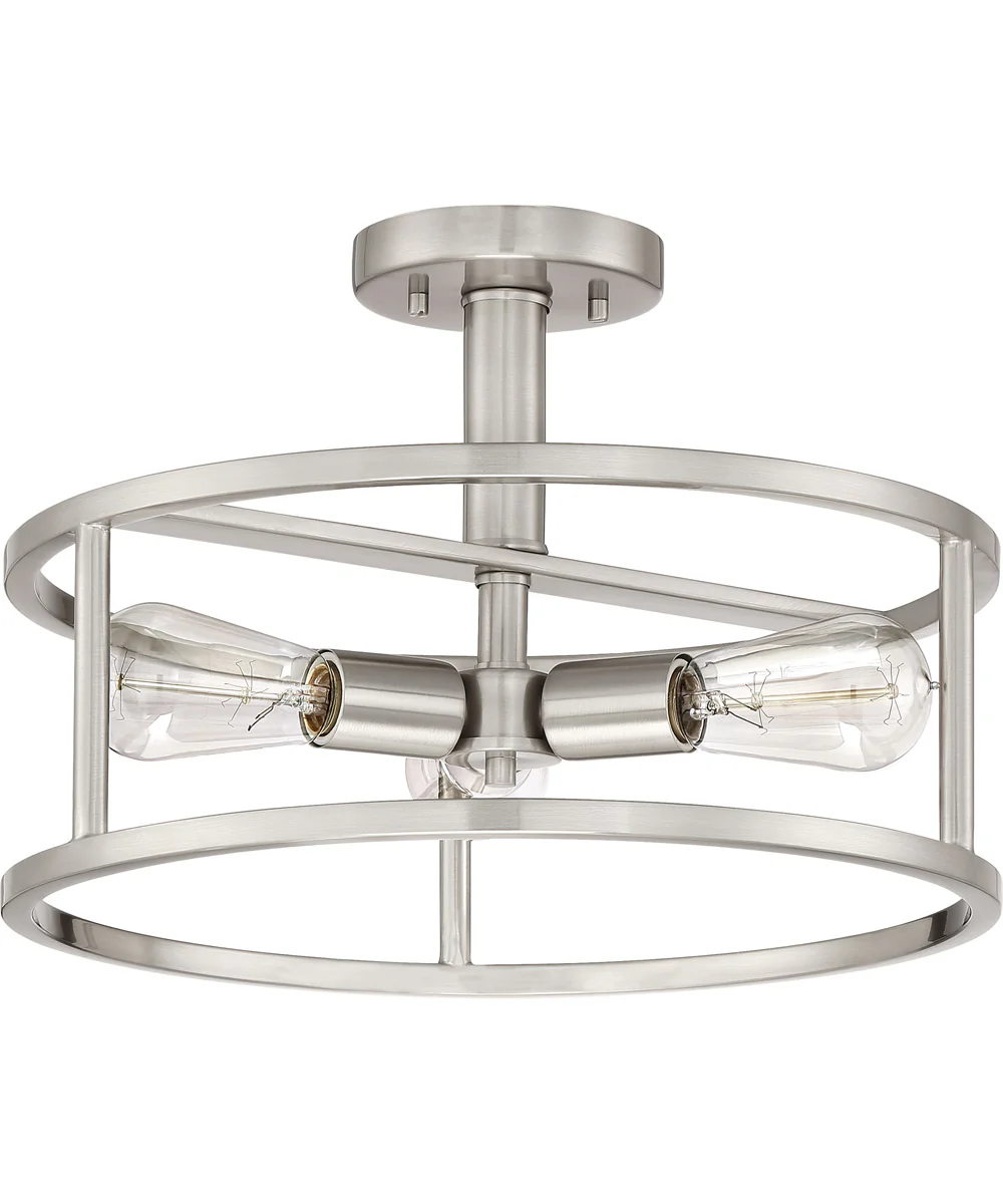 New Harbor 3-light Semi Flush Mount Brushed Nickel - Image 3