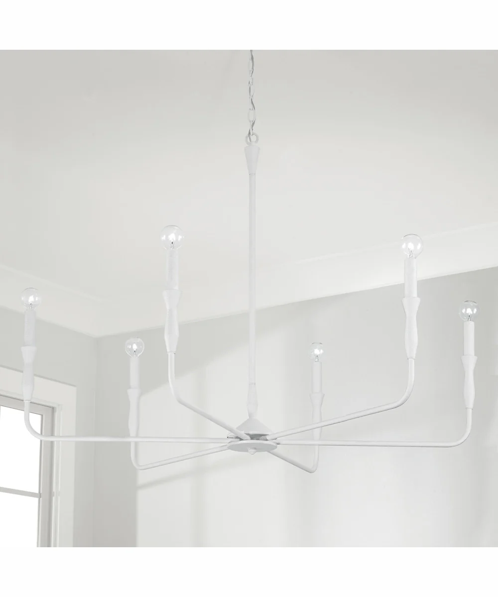 Paloma 6-Light Chandelier Textured White - Image 2
