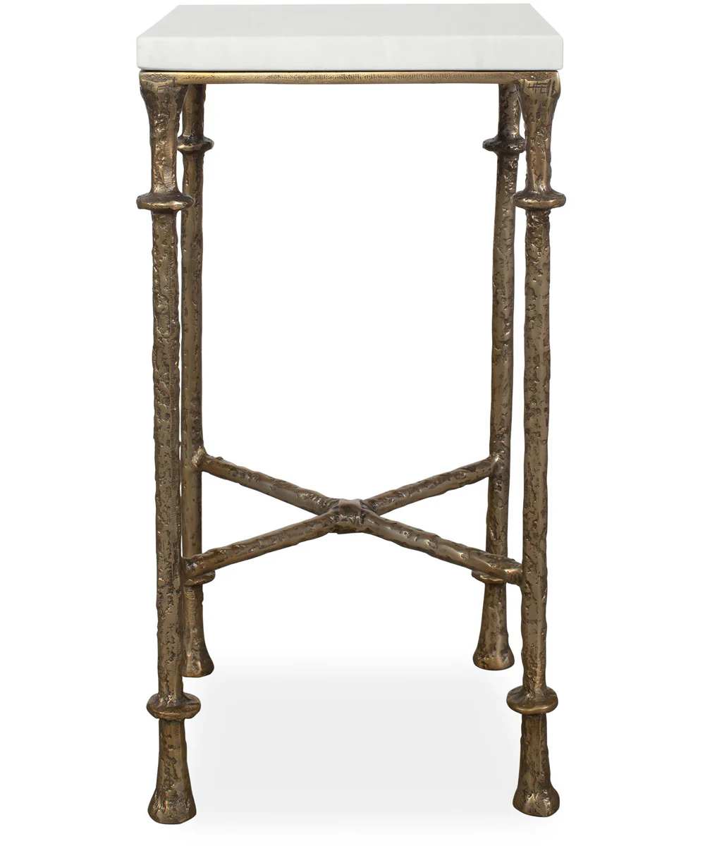 Penelope White Marble Accent Table