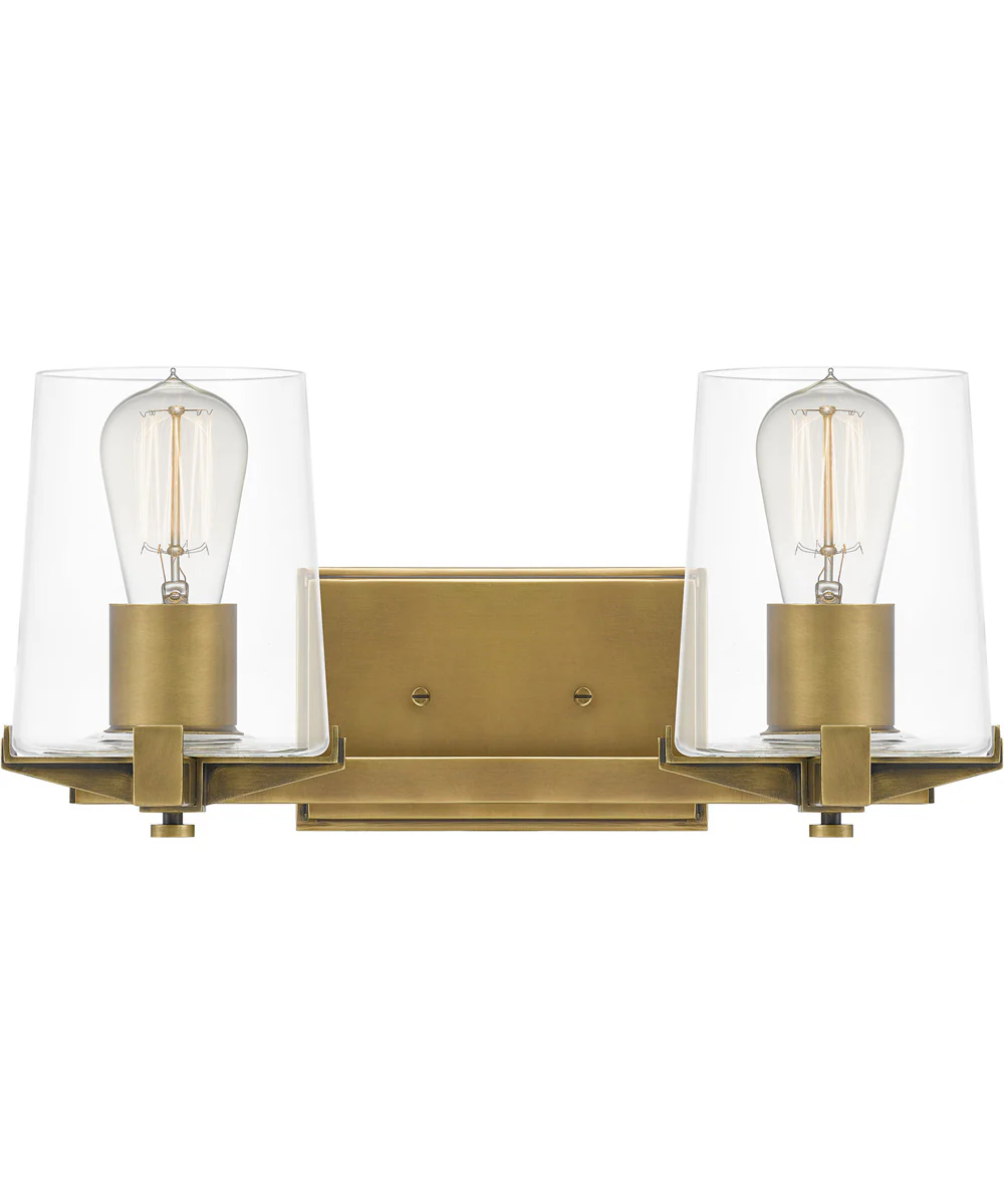 Perry Medium 2-light Bath Light Weathered Brass - Image 2