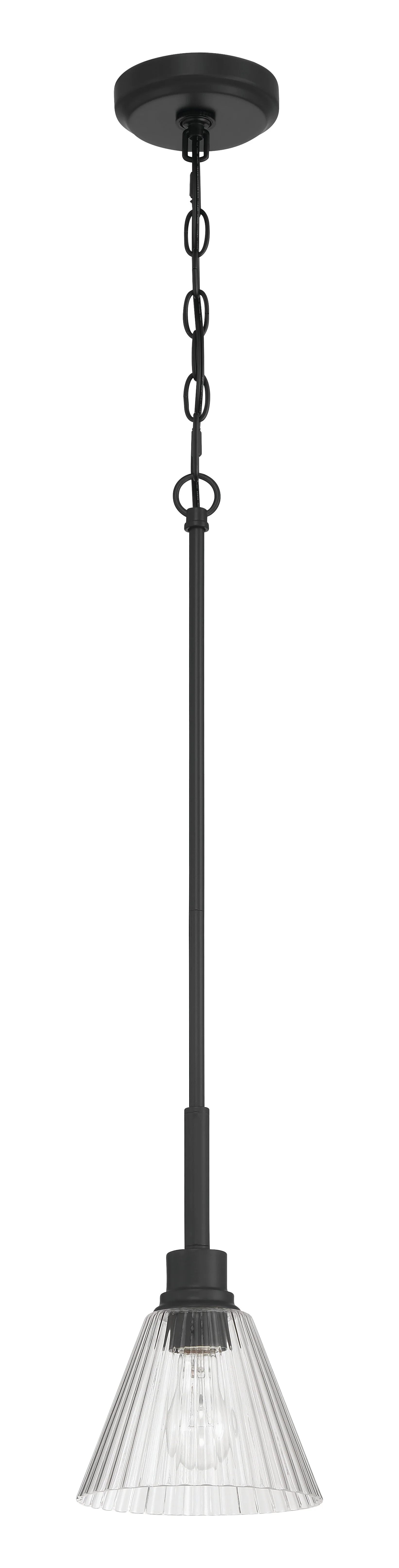 Pleated 1-Light Lighting Flat Black