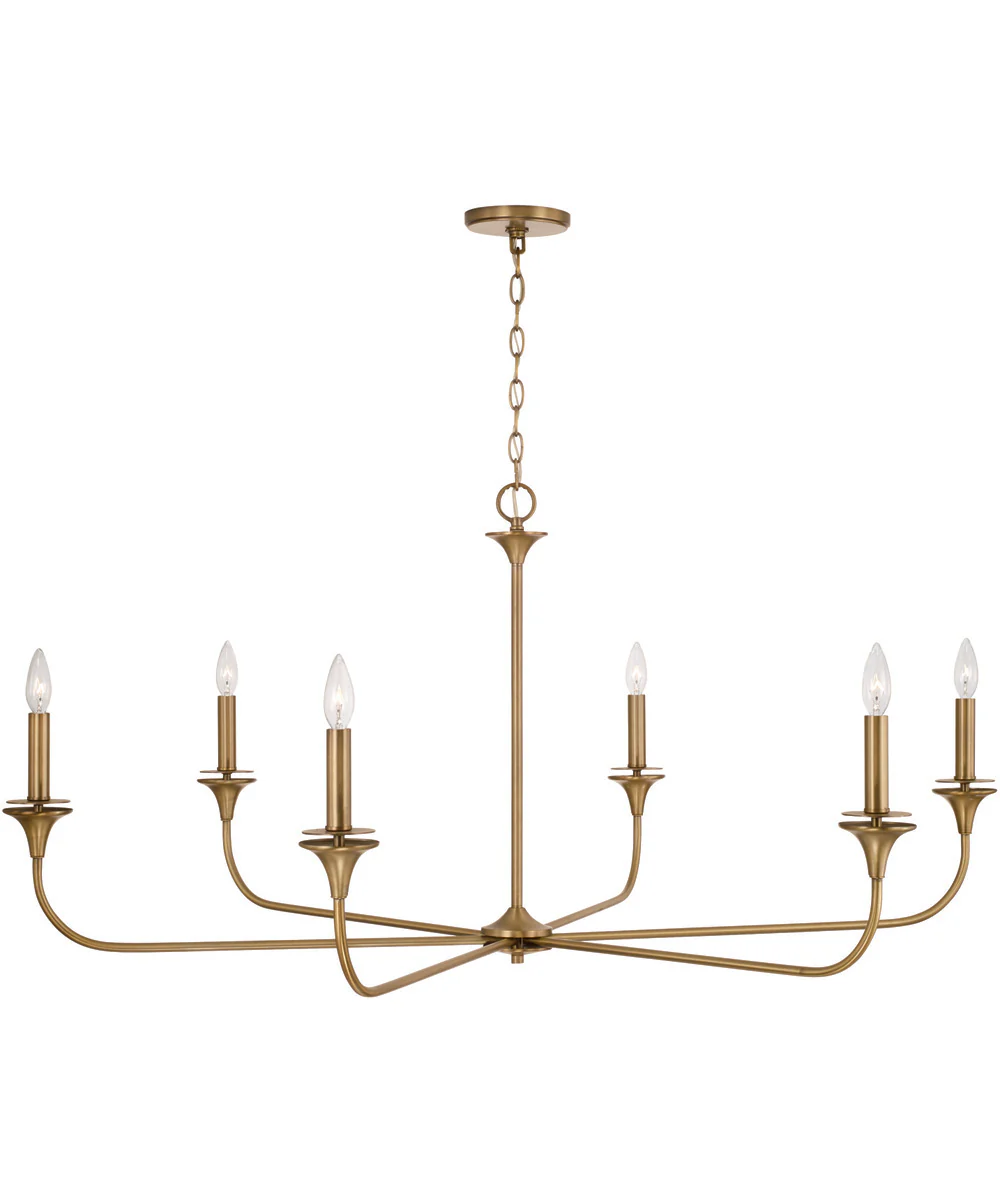 Presley 6-Light Chandelier Aged Brass - Image 5