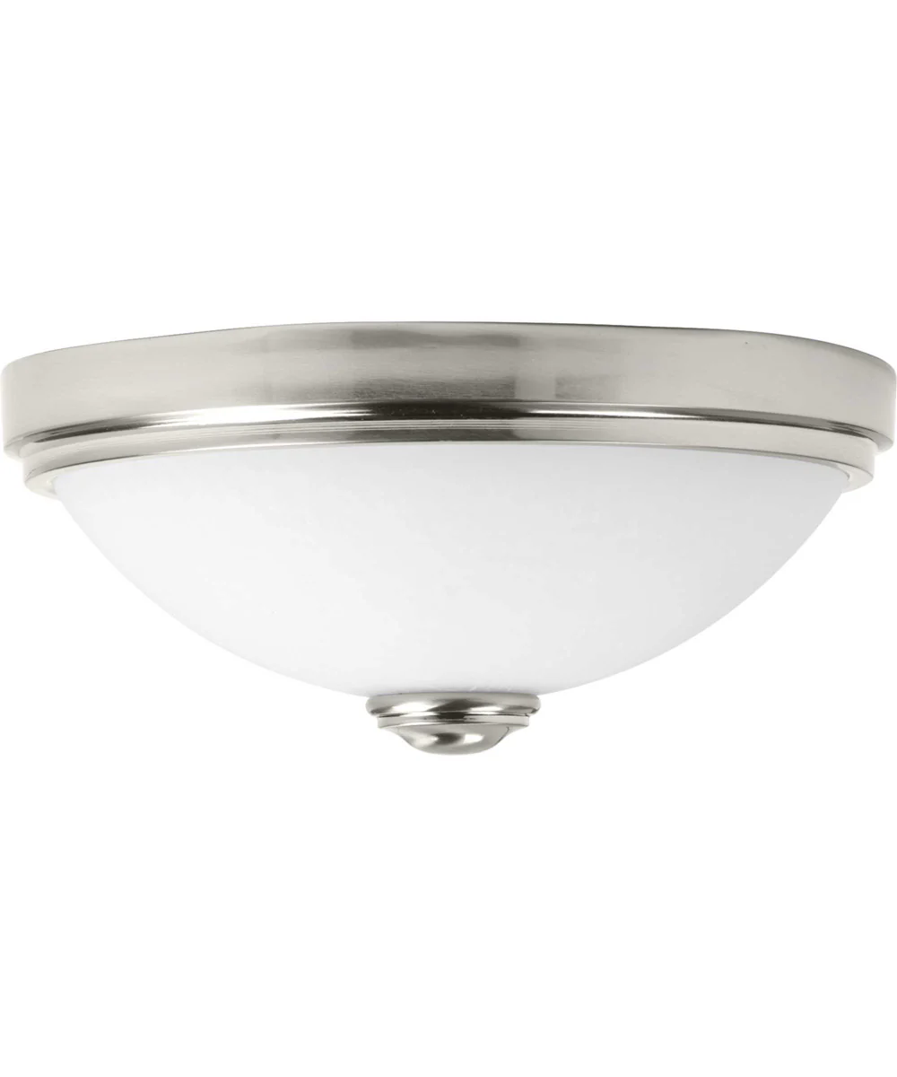 1-Light 13" LED Linen Glass Flush Mount Brushed Nickel - Image 2