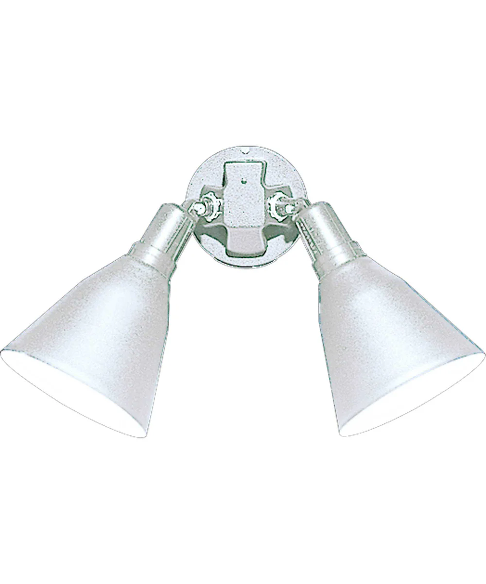 2-Light Adjustable Swivel Flood Light White