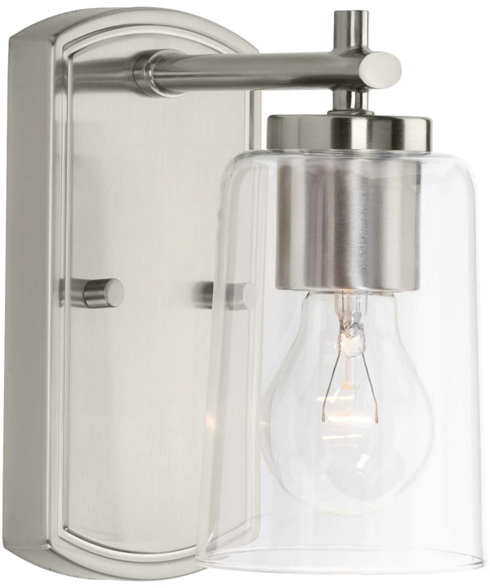 Adley 1-Light Clear Glass New Traditional Bath Vanity Light Brushed Nickel - Image 3