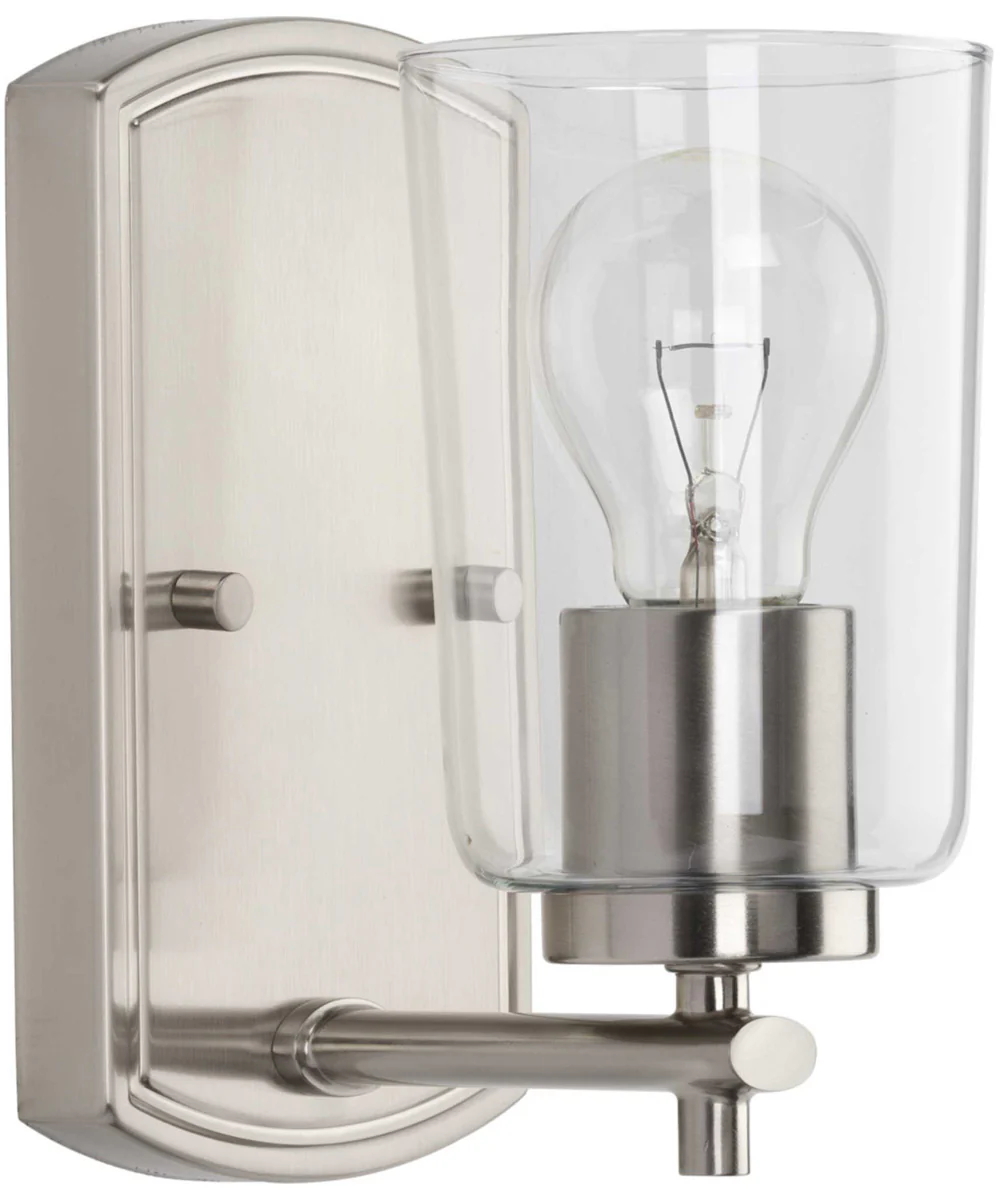 Adley 1-Light Clear Glass New Traditional Bath Vanity Light Brushed Nickel - Image 5