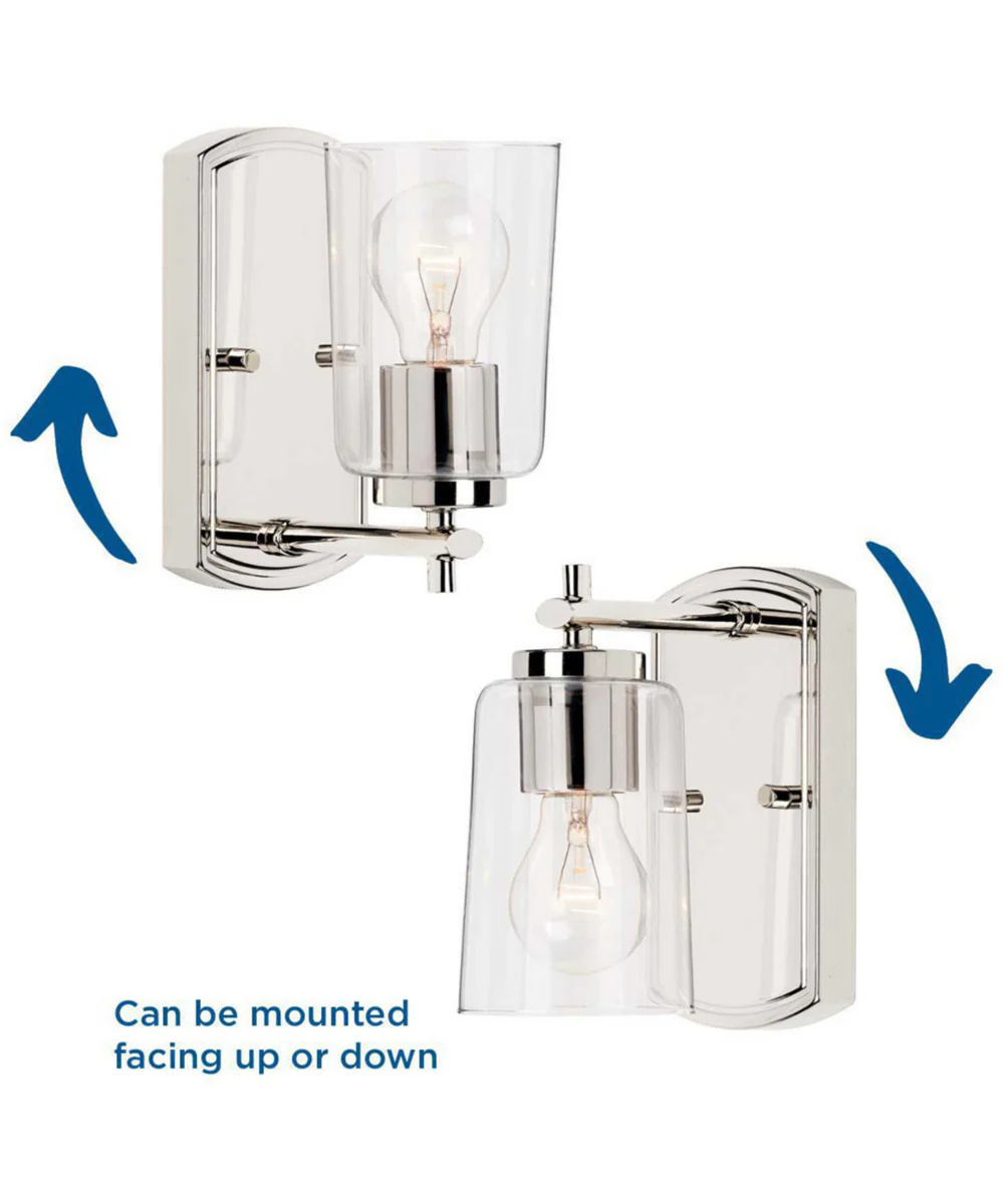Adley 1-Light Clear Glass New Traditional Bath Vanity Light Polished Nickel - Image 5