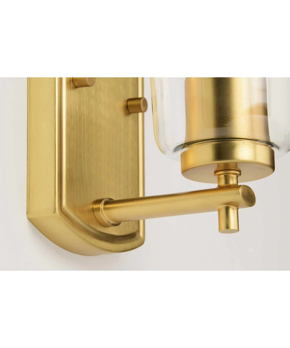 Adley 1-Light Clear Glass New Traditional Bath Vanity Light Satin Brass - Image 9