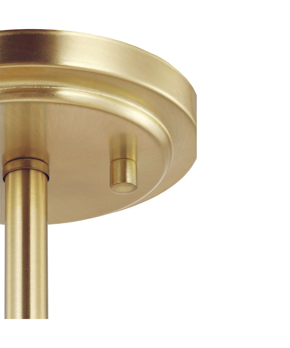 Adley 3-Light Etched White Glass Semi-Flush Convertible Light Satin Brass - Image 9