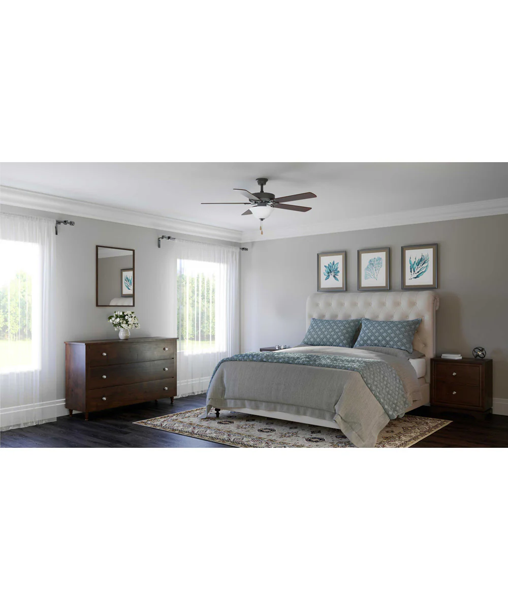 AirPro 52" 5-Blade Ceiling fan with White Etched Light Kit Architectural Bronze - Image 2