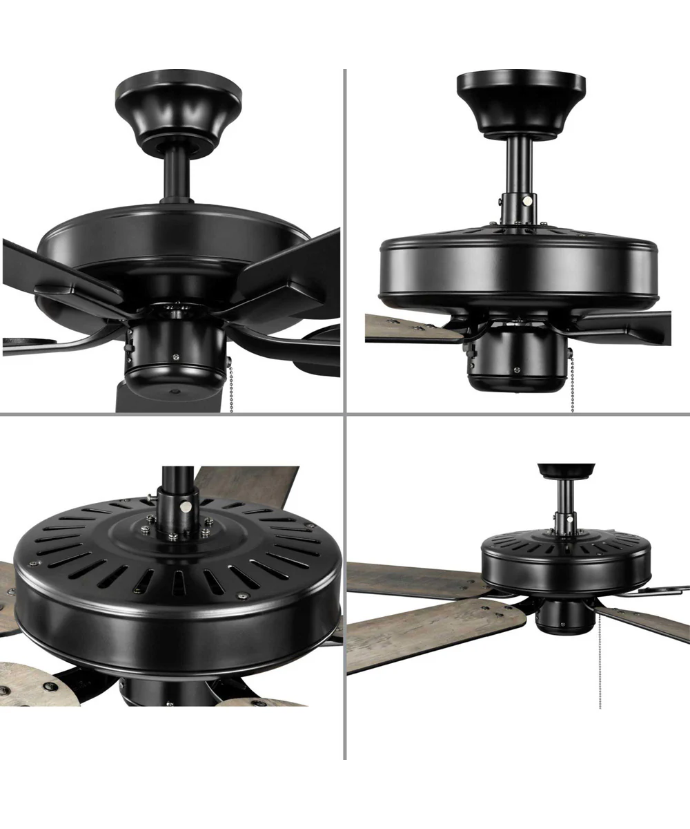 AirPro 52 in. 5-Blade Energy Efficient Rated Transitional Ceiling Fan with Light Matte Black - Image 2