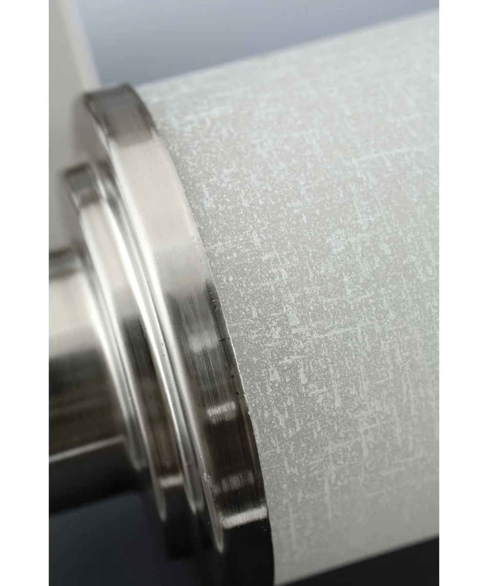 Alexa 1-Light Etched Linen With Clear Edge Glass Modern Bath Vanity Light Brushed Nickel - Image 2