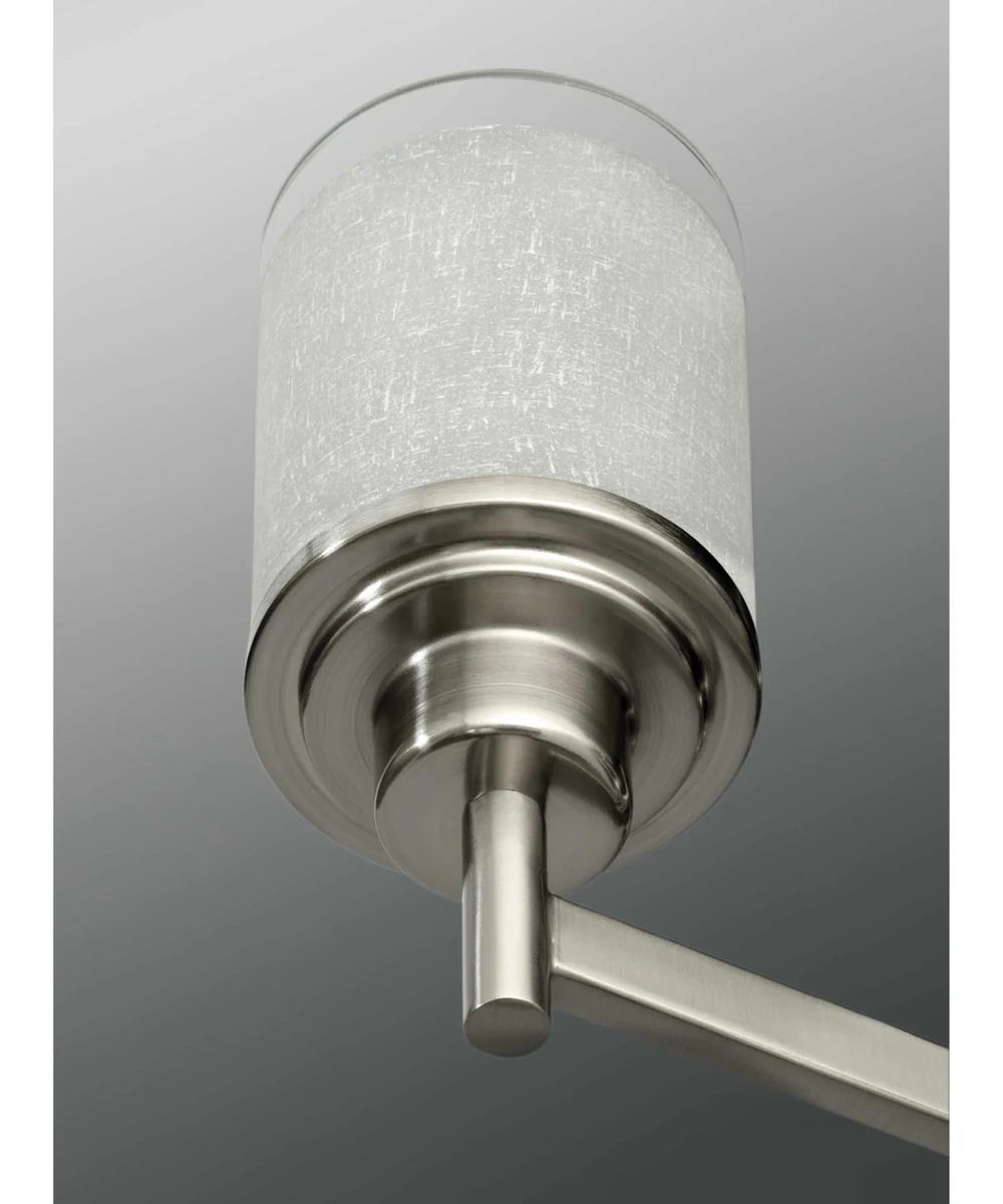 Alexa 3-Light Etched Linen With Clear Edge Glass Modern Bath Vanity Light Brushed Nickel - Image 8