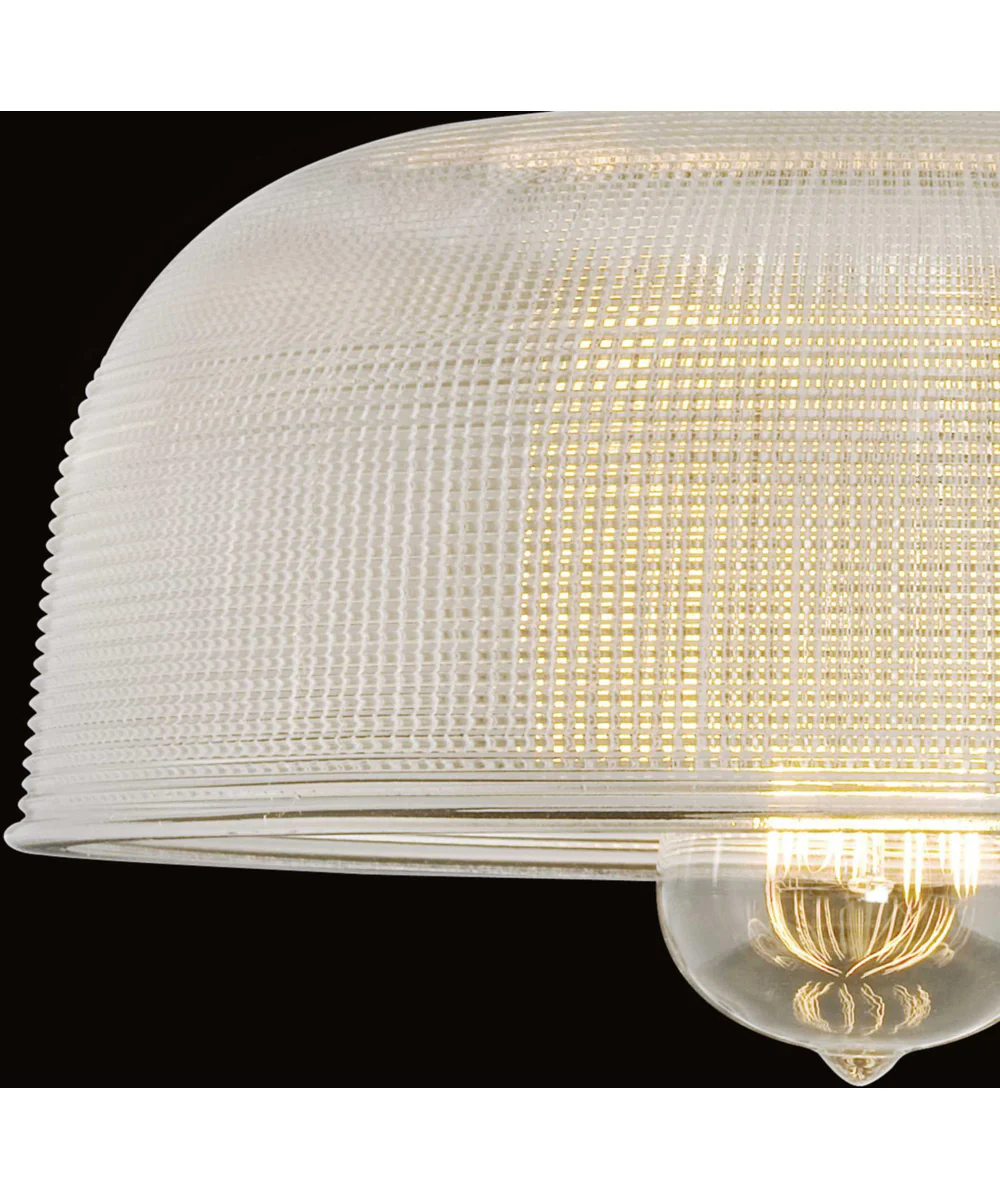 Archie 1-Light Clear Prismatic Glass Coastal Pendant Light Venetian Bronze - Image 3