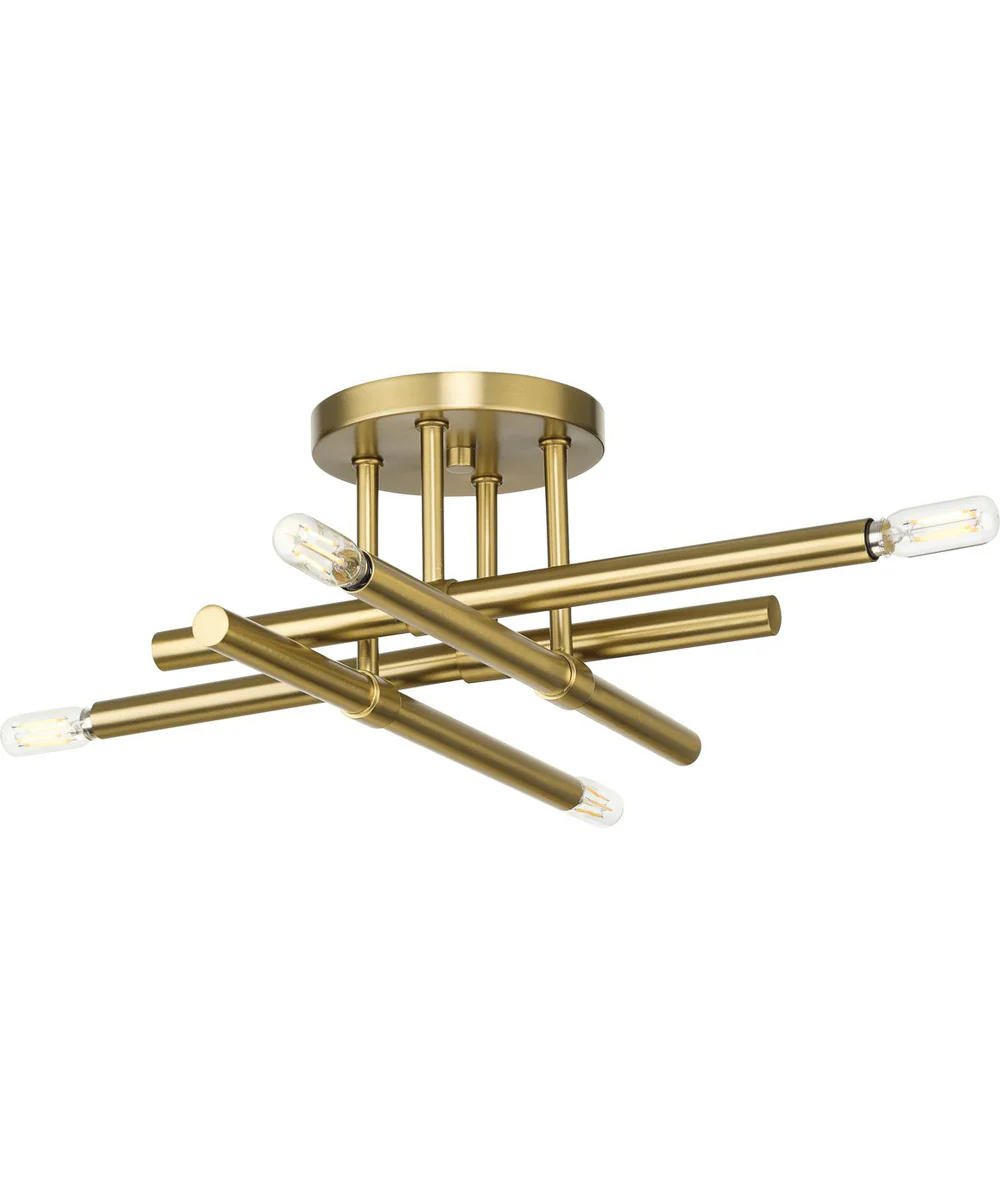 Arya 4-Light 20" Semi-Flush Mount Light Brushed Gold - Image 6