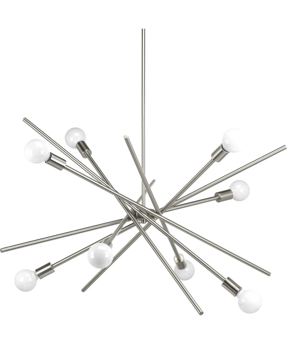 Astra 8-Light Mid-Century Modern Chandelier Light Brushed Nickel - Image 9