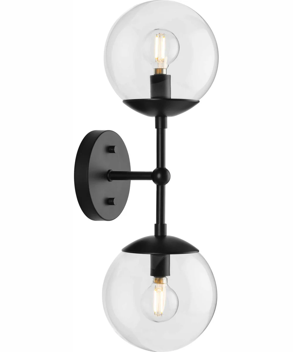 Atwell 2-Light Mid-Century Modern Wall Sconce Matte Black - Image 11