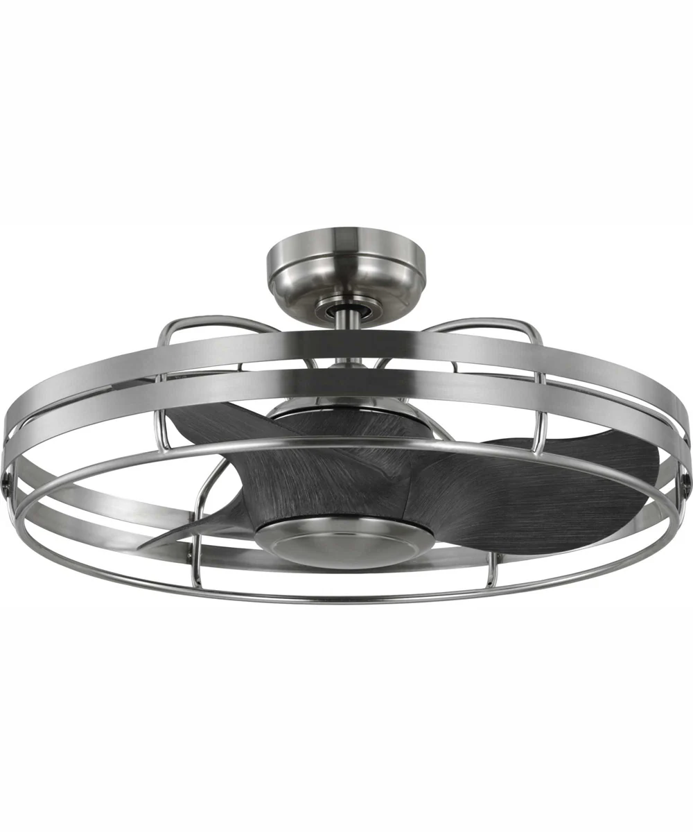 Bastrop 26" Indoor/Outdoor 3-Blade Transitional Ceiling Fan with 3 Speed Remote Control Brushed Nickel