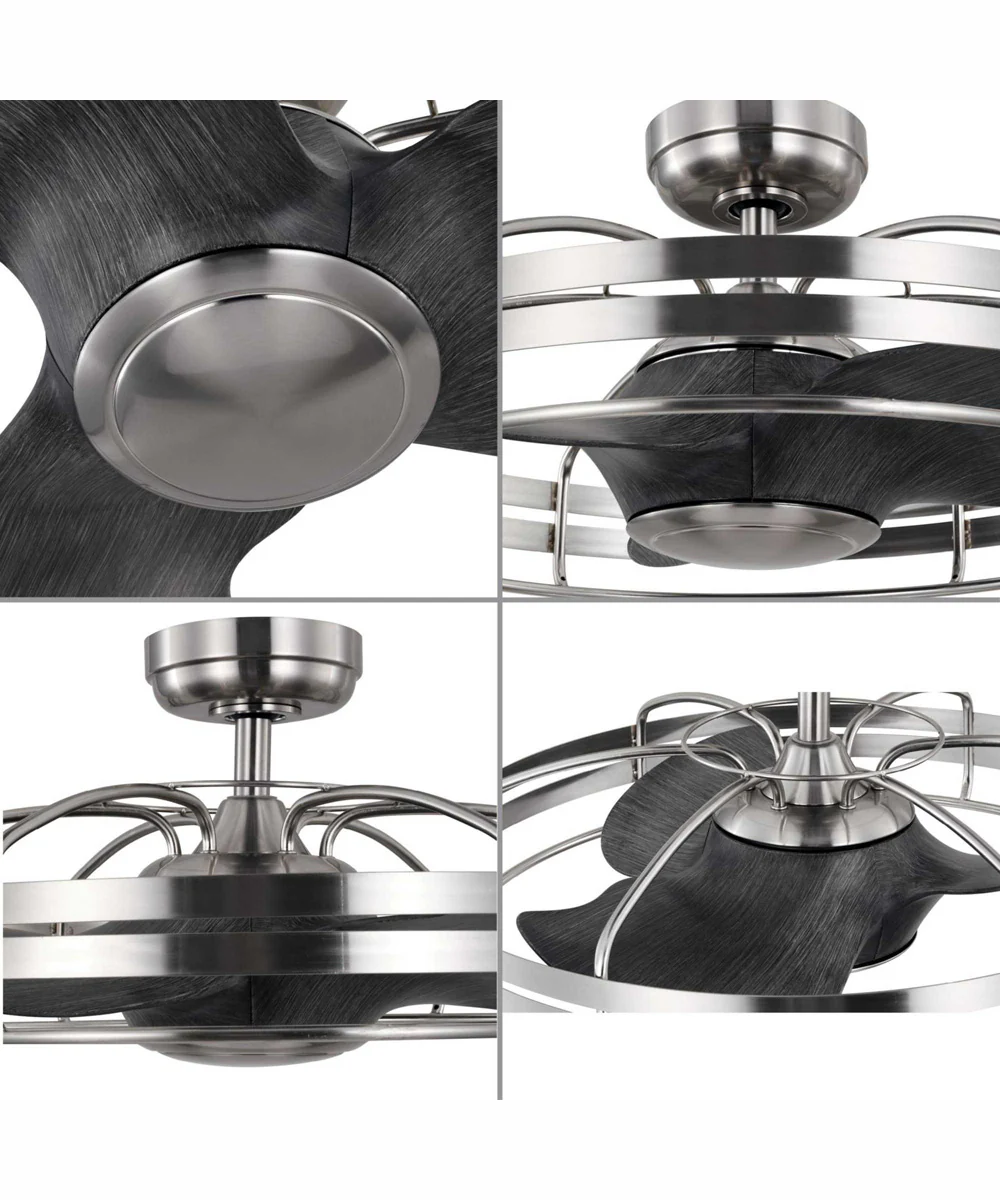 Bastrop 26" Indoor/Outdoor 3-Blade Transitional Ceiling Fan with 3 Speed Remote Control Brushed Nickel - Image 3
