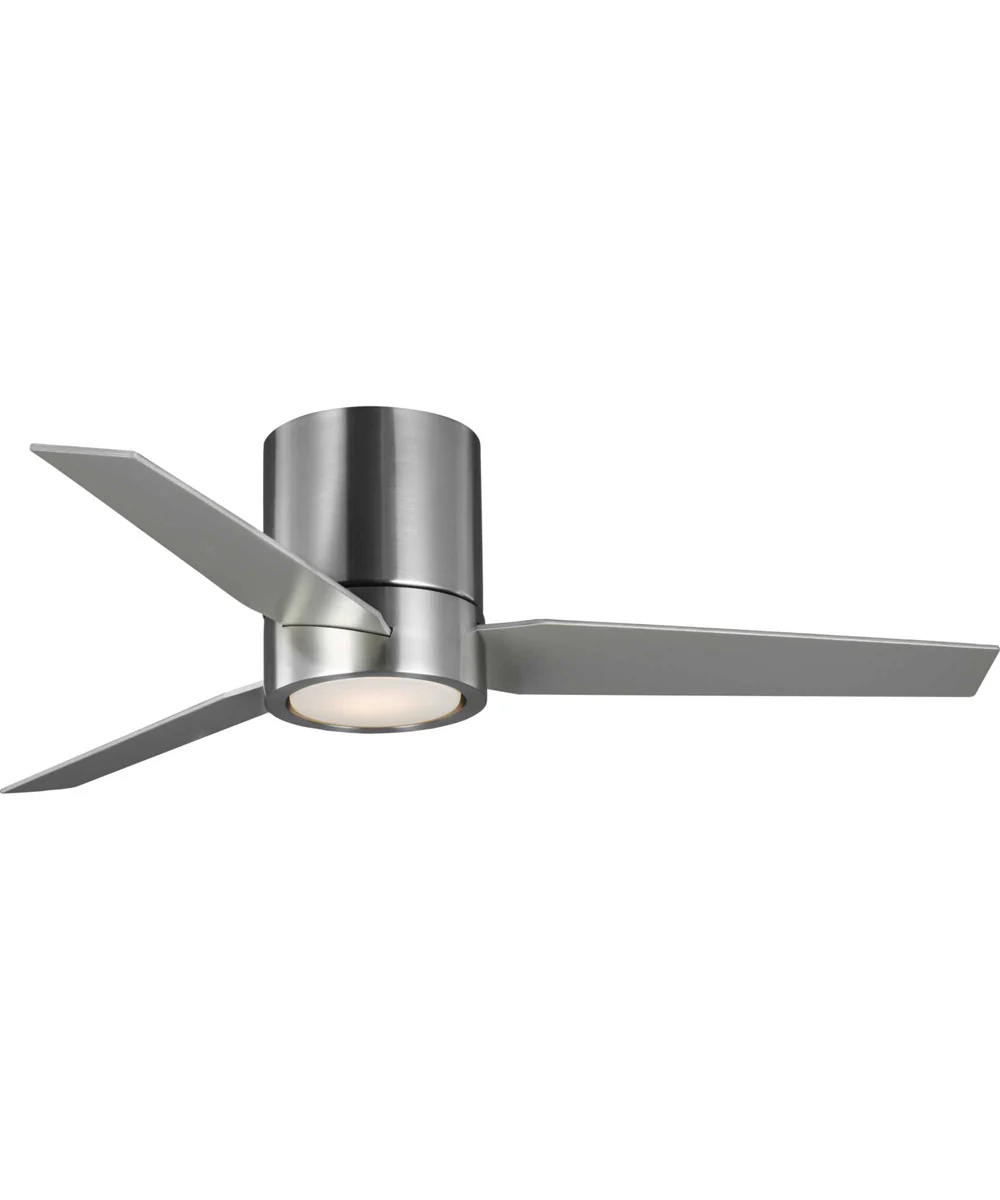 Braden 44" 3-Blade LED Mid-Century Modern Indoor Hugger Ceiling Fan Brushed Nickel - Image 5
