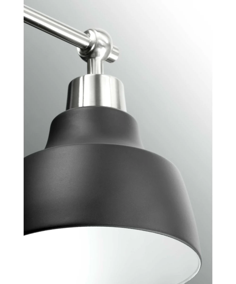 Bramlett 2-Light Graphite Metal Shade Coastal Bath Vanity Light Brushed Nickel - Image 4