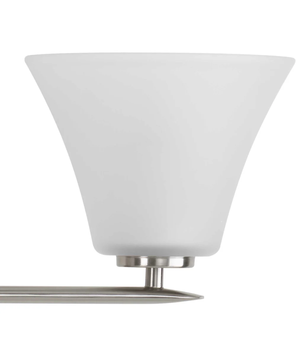 Bravo 3-Light Etched Glass Modern Bath Vanity Light Brushed Nickel - Image 2
