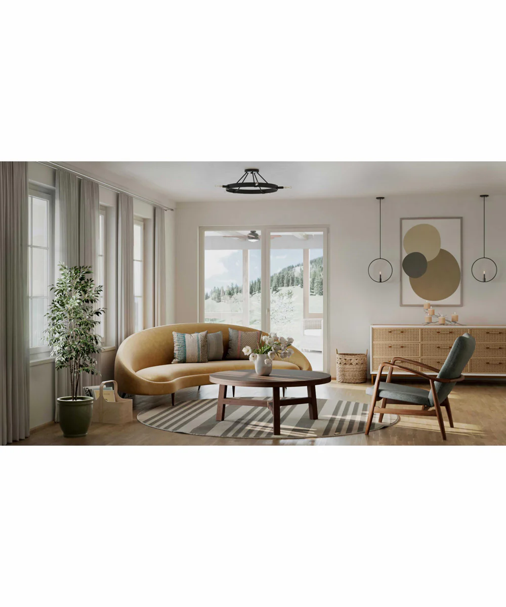 Breckenridge 1-Light Rustic Farmhouse Pendant Matte Black - Image 2