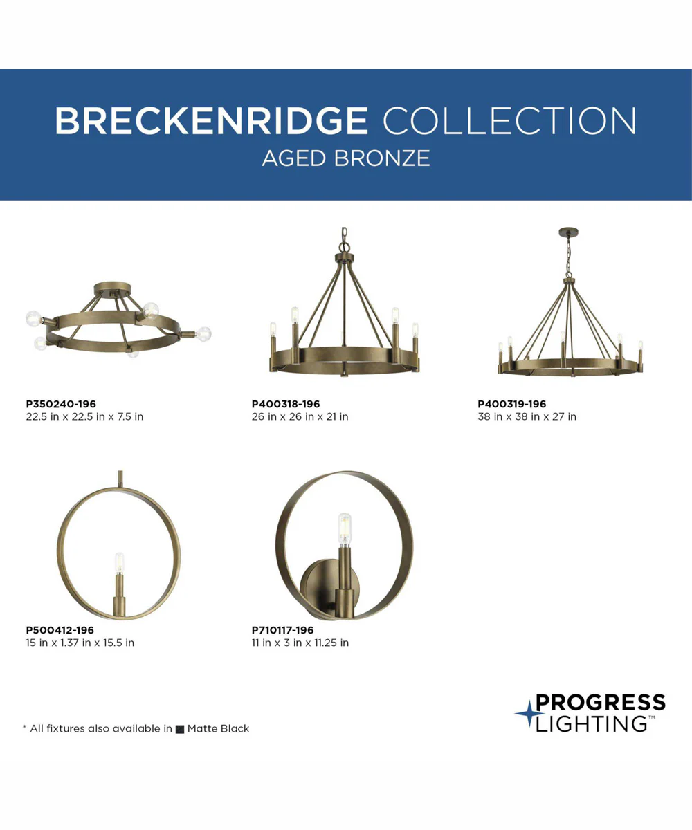 Breckenridge 5-Light Rustic Farmhouse Chandelier Aged Bronze - Image 7